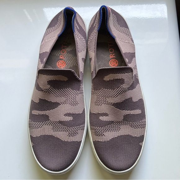 RARE Rothys Retired The Sneaker Taupe Camo Loafers Shoes sneakers 11 - Picture 1 of 7